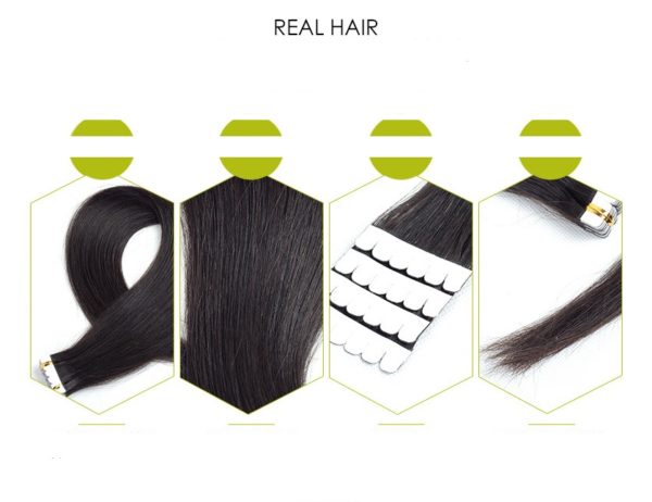 Extensions cheveux bandes adhésives. Les vrais cheveux naturels – Image 4