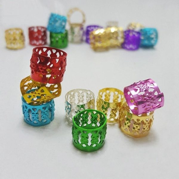 100 pièces. Boucles de cheveux tresses. Anneaux pour cheveux – Image 3