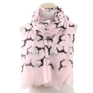 Foulard noir imprimé chien pour femmes