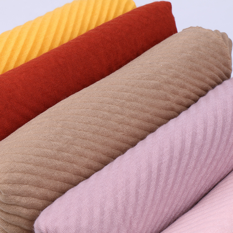 Echarpe châle plissé en coton pour femmes – Image 5