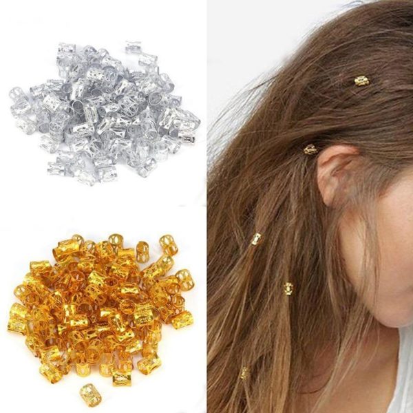 100 pièces. Boucles de cheveux tresses. Anneaux pour cheveux – Image 4