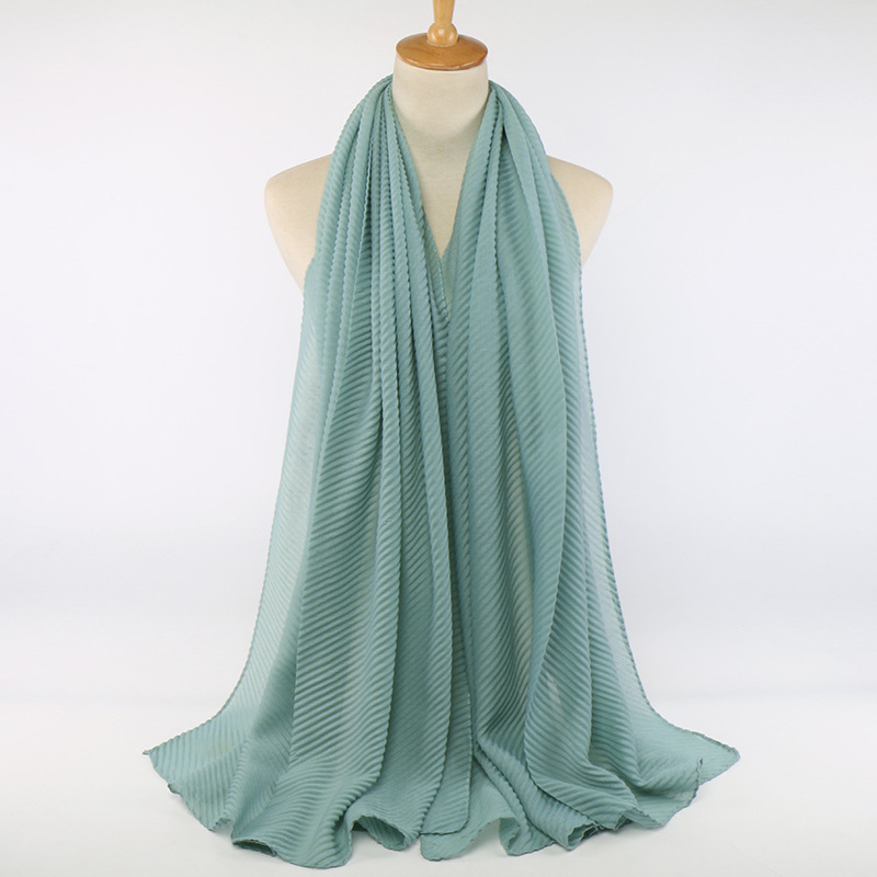 Echarpe châle plissé en coton pour femmes