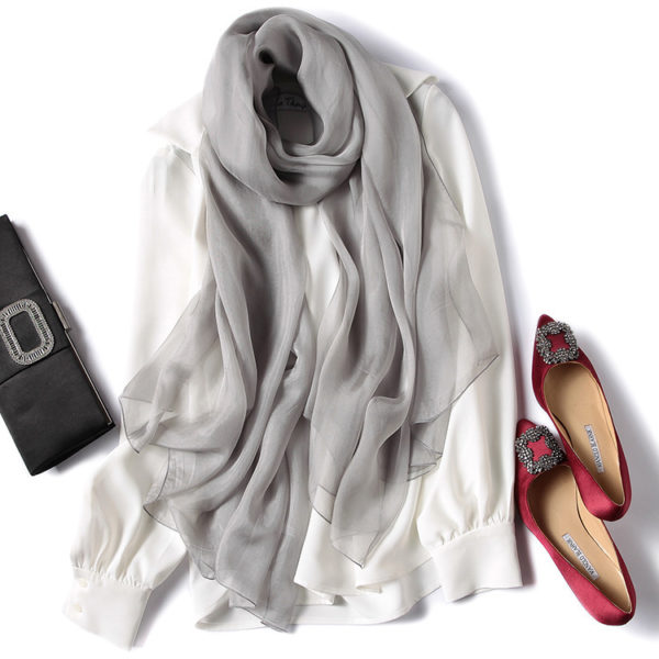 Foulard fin en soie pour femmes – Image 24
