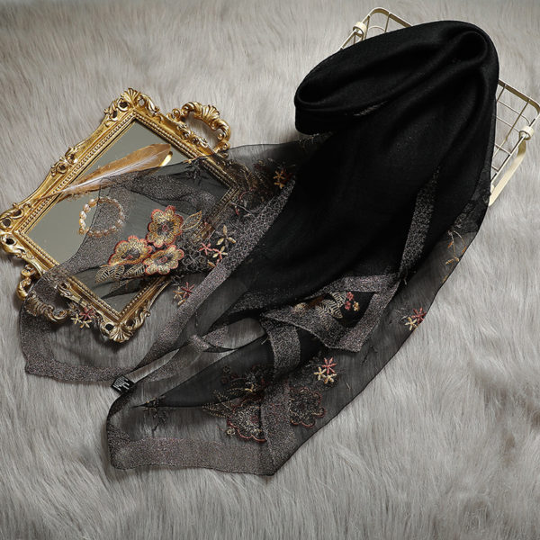 Foulard en soie brodée pour femmes – Image 5