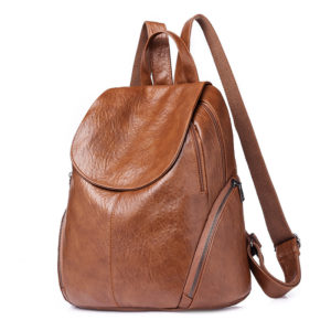 Sac à dos en cuir pour femmes. Sac de voyage antivol