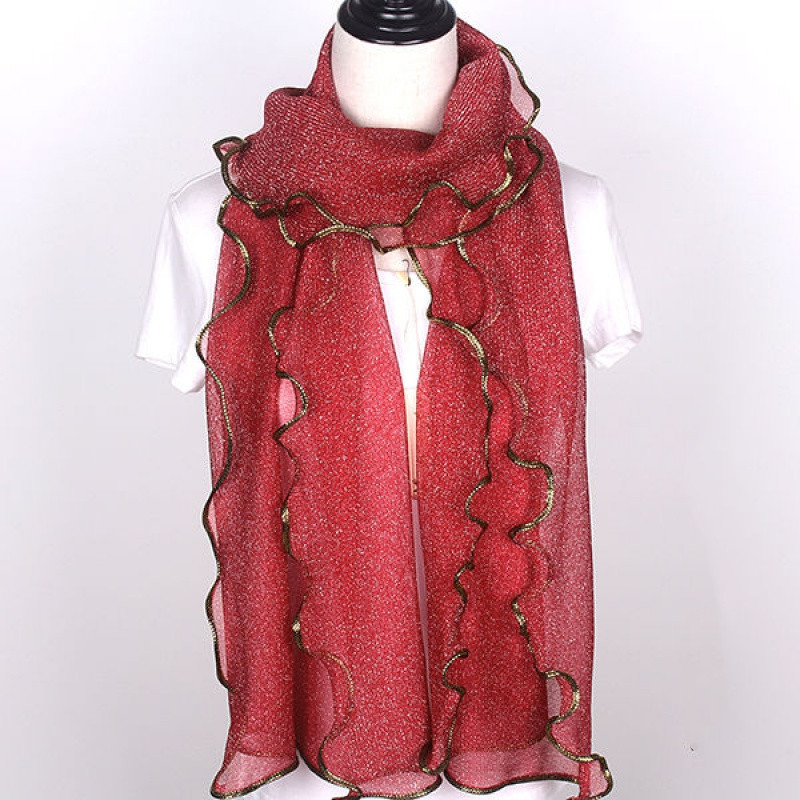 Foulard en soie à mailles dorées pour femmes – Image 3