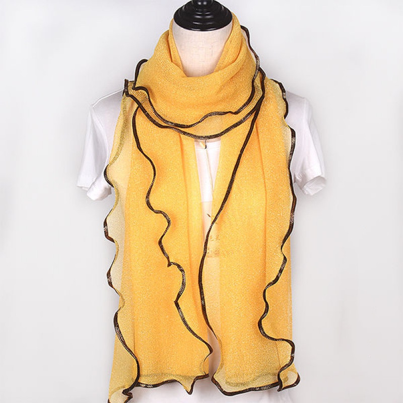 Foulard en soie à mailles dorées pour femmes