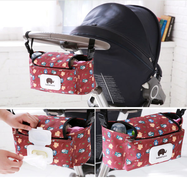 Sac à couches pour suspendre sur la poussette du bébé. Sac à langer multifonctionnel grande capacité pour maman-bébé