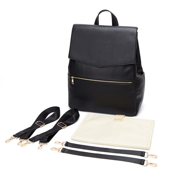 Sac à langer en cuir multifonctionnel grande capacité. Sac à couches. Sac à dos pour maman et bébé – Image 4