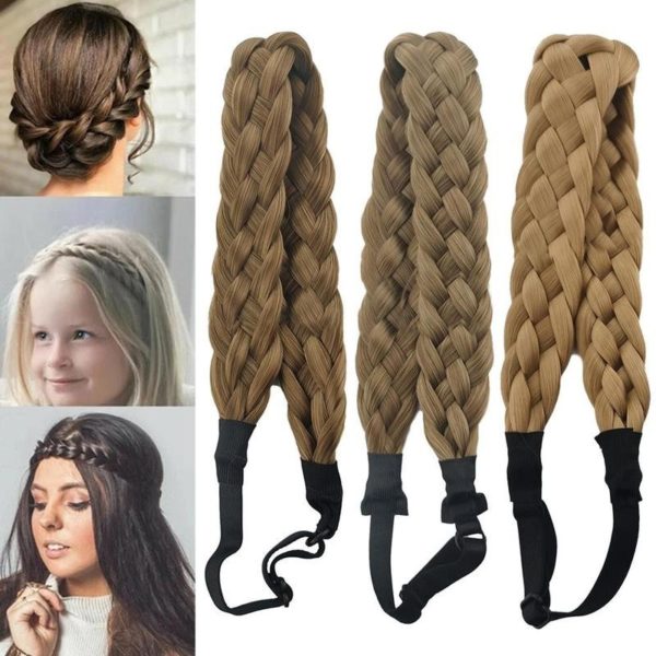 Bandeau de cheveux tressés avec ceinture élastique réglable