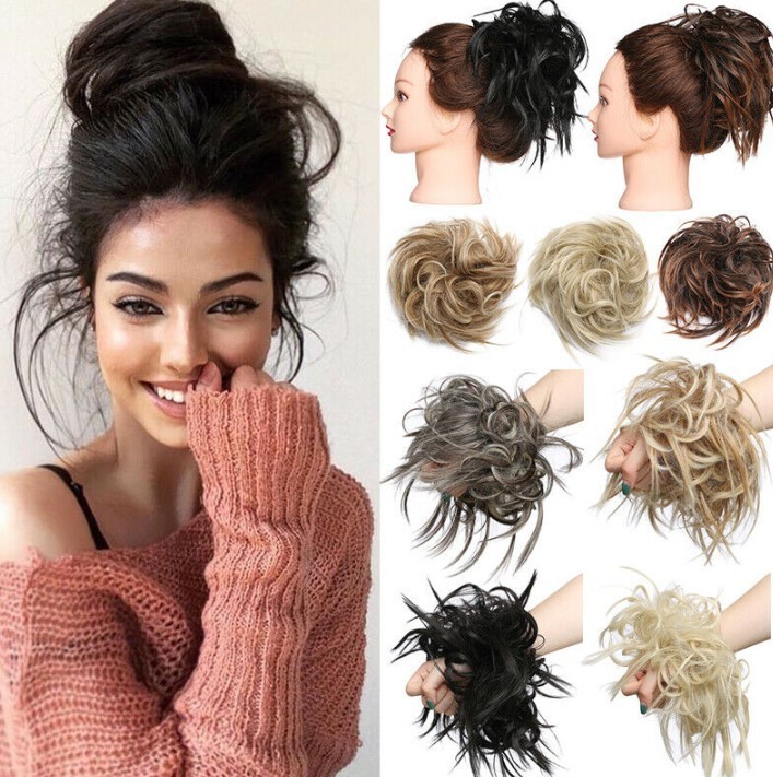 Chignon cheveux. Anneau de perruque élastique pour femmes