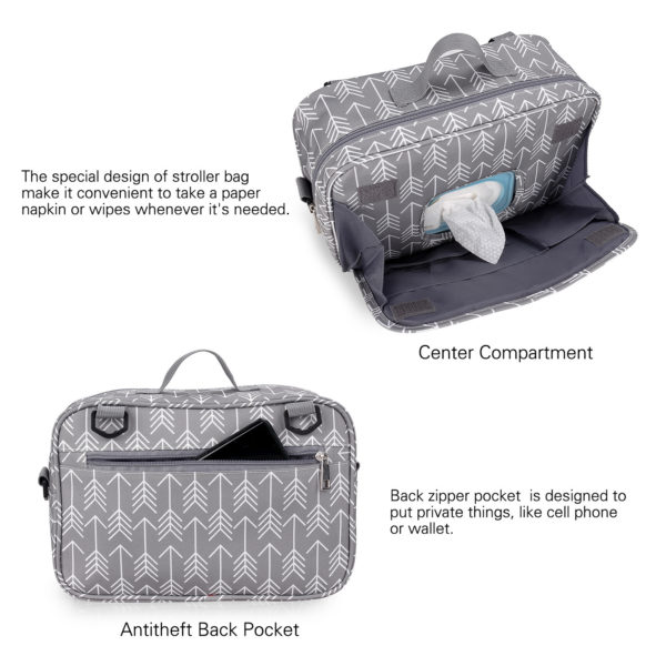Sac de rangement étanche pour suspendre sur la poussette du bébé. Sac à langer. Sac à couches pour maman-bébé – Image 3