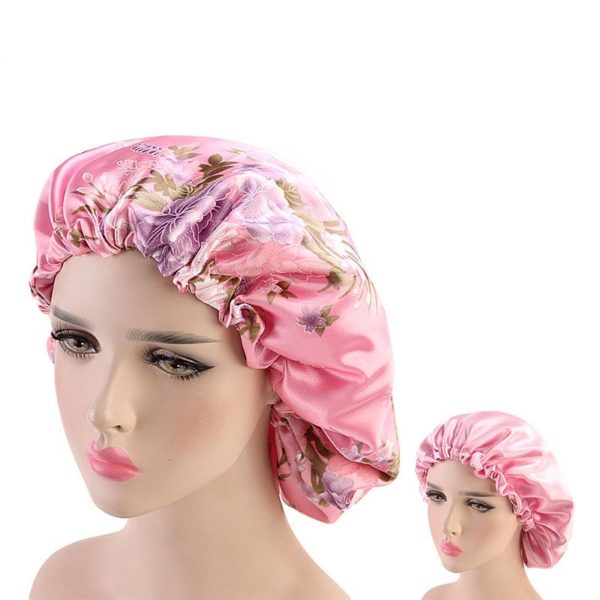 Bonnet de sommeil en satin double dentelles. Bonnet de couchage. Bonnet de nuit en satin pour femmes – Image 2