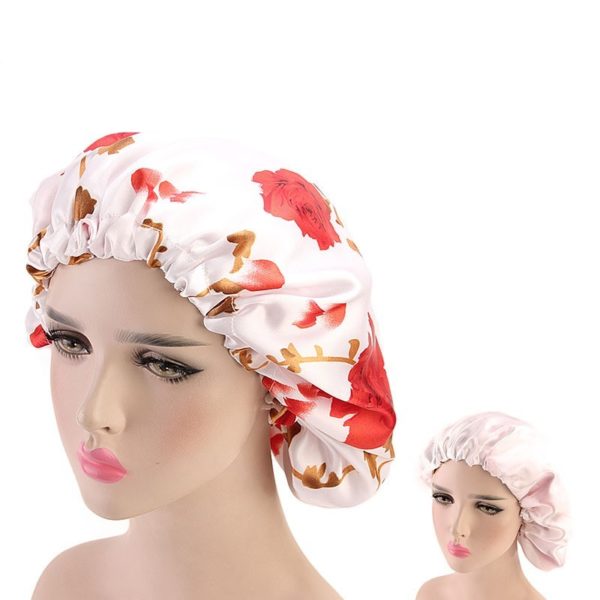 Bonnet de sommeil en satin double dentelles. Bonnet de couchage. Bonnet de nuit en satin pour femmes – Image 5
