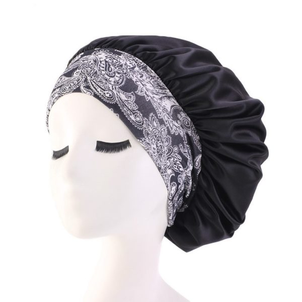 Bonnet de sommeil. Bonnet de couchage avec bandeau à larges bords. Bonnet de nuit pour femmes – Image 3