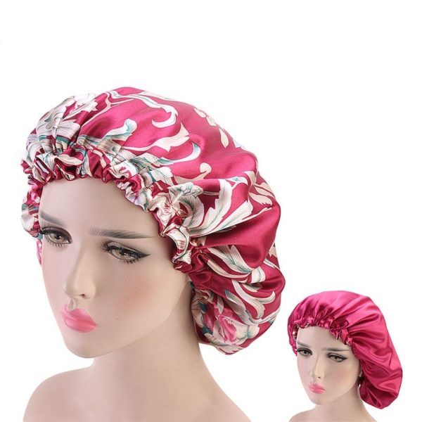 Bonnet de sommeil en satin double dentelles. Bonnet de couchage. Bonnet de nuit en satin pour femmes – Image 4