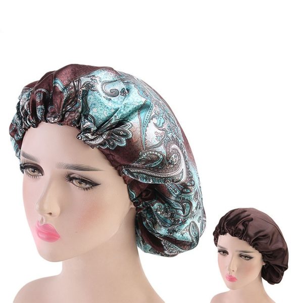 Bonnet de sommeil en satin double dentelles. Bonnet de couchage. Bonnet de nuit en satin pour femmes