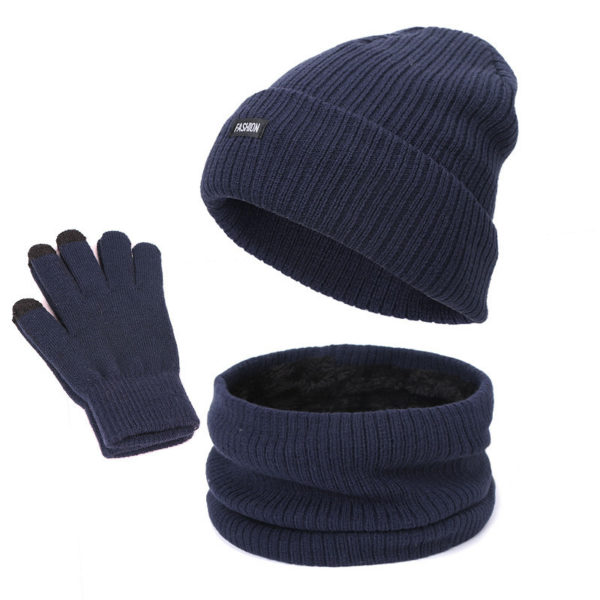 3 pièces. Ensemble de gants pour écran tactile, écharpe et chapeau chauds pour l'hiver