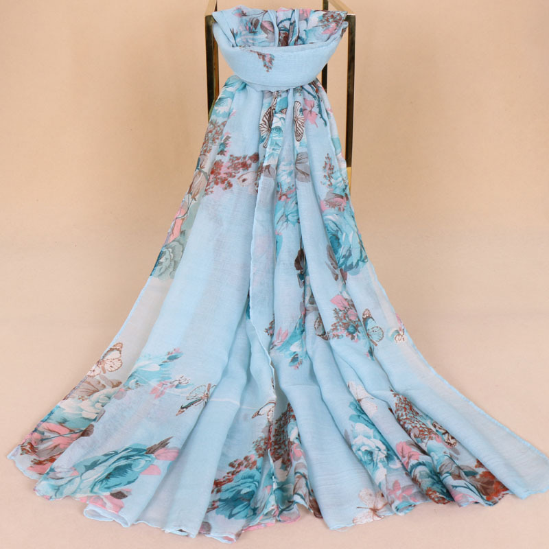 Long foulard imprimé fleurs pour femmes – Image 2