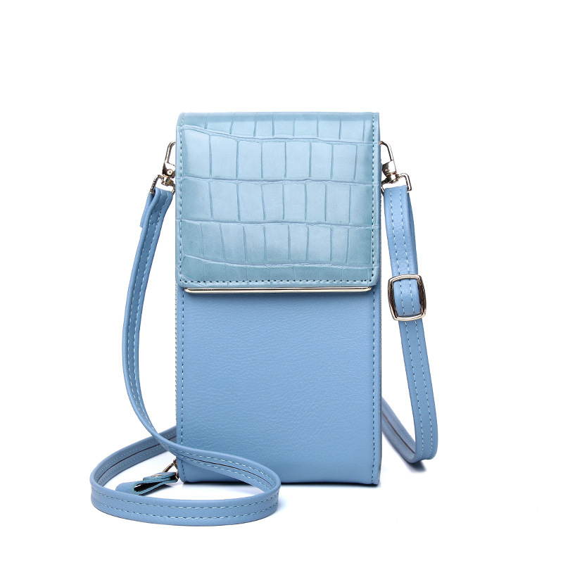 Mini porte-monnaie à une épaule oblique en cuir couvert de croix pour femmes – Image 6