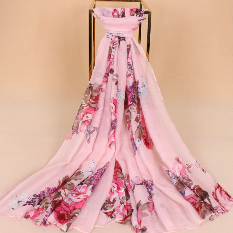 Long foulard imprimé fleurs pour femmes – Image 5