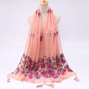 Foulard long en coton et lin pour femmes
