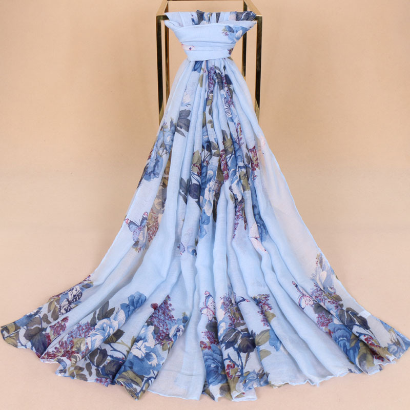 Long foulard imprimé fleurs pour femmes – Image 3