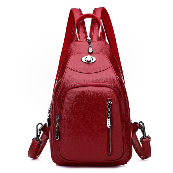 Petit sac à dos en cuir multifonctionnel pour femmes – Image 2