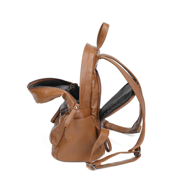 Sac à langer en cuir multifonctionnel. Sac à couches grande capacité pour maman et bébé – Image 4
