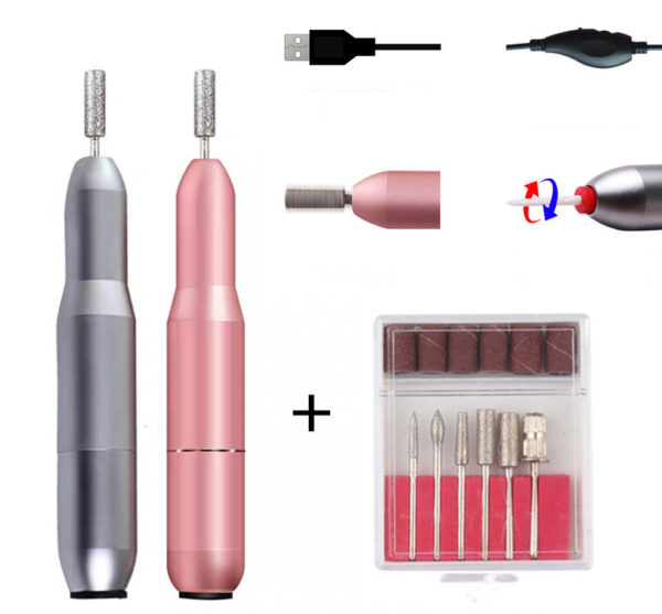 Polisseuse à ongles USB portable. Exfoliant et polissant type stylo. Dissolvant d'ongles