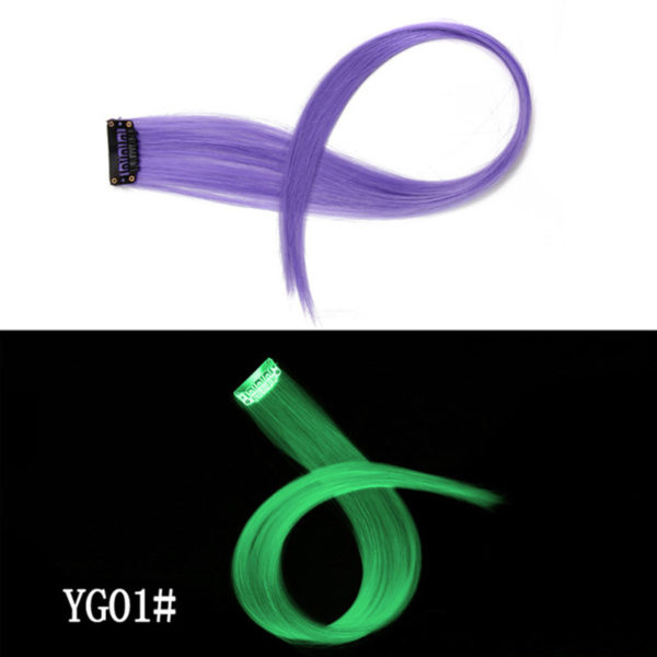 Extension cheveux à clips. Clip DIY lumineux dans les cheveux couleur arc-en-ciel – Image 2