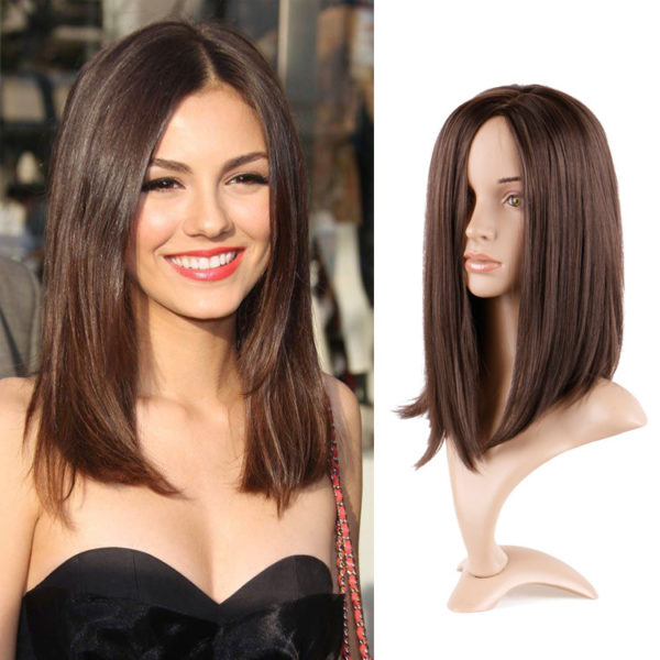 Perruque à la mode. Perruque cheveux bruns pour femmes