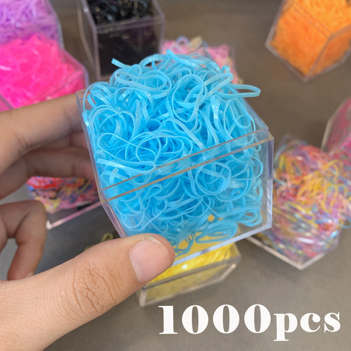 1.000 pièces. Cordes à cheveux élastiques. Attache-cheveux pour enfants et adultes. Accessoires pour cheveux – Image 11