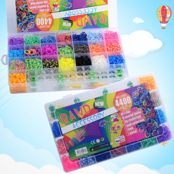 4.400 pièces. Ensemble d'élastiques à tresser arc-en-ciel. Accessoires cheveux pour enfants – Image 3