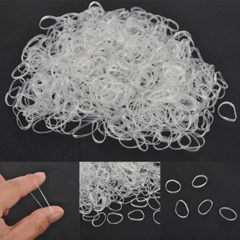 500 pièces de petits élastiques transparents. Accessoires pour cheveux. Cordes à cheveux – Image 2
