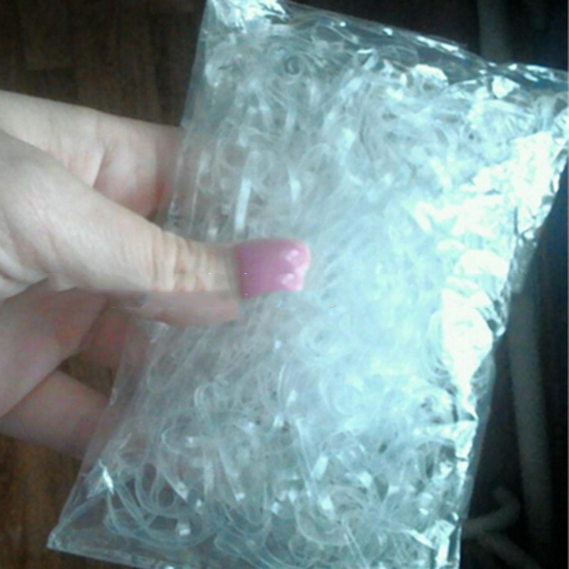 500 pièces de petits élastiques transparents. Accessoires pour cheveux. Cordes à cheveux – Image 3