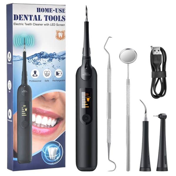 Nettoyeur de dents intelligent haute fréquence à 5 vitesses avec affichage LED. Détartreur dentaire