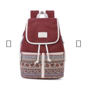 Sac à dos en toile de style ethnique pour filles et femmes