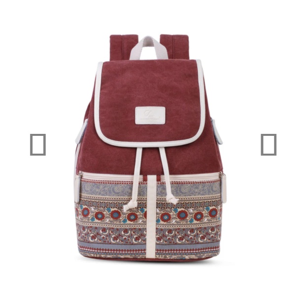 Sac à dos en toile de style ethnique pour filles et femmes – Image 4