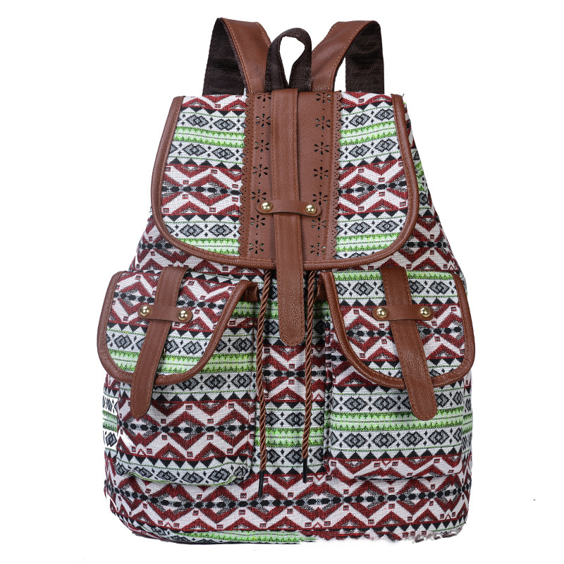 Sac à dos femme en toile de style ethnique – Image 5