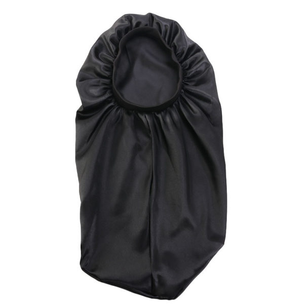 Bonnet de nuit long en satin avec bandeau extensible pour femmes – Image 4