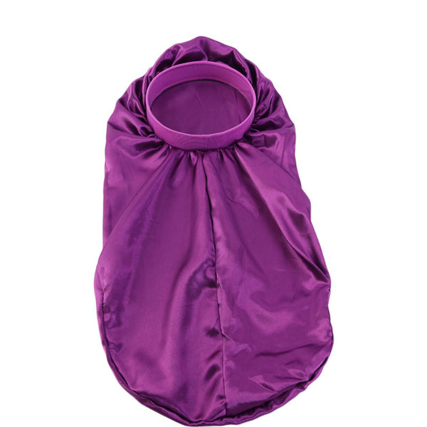 Bonnet de nuit long en satin avec bandeau extensible pour femmes – Image 7