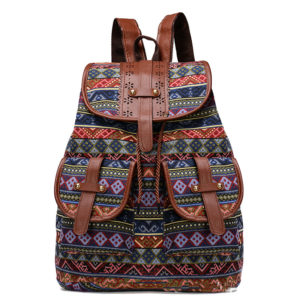 Sac à dos femme en toile de style ethnique