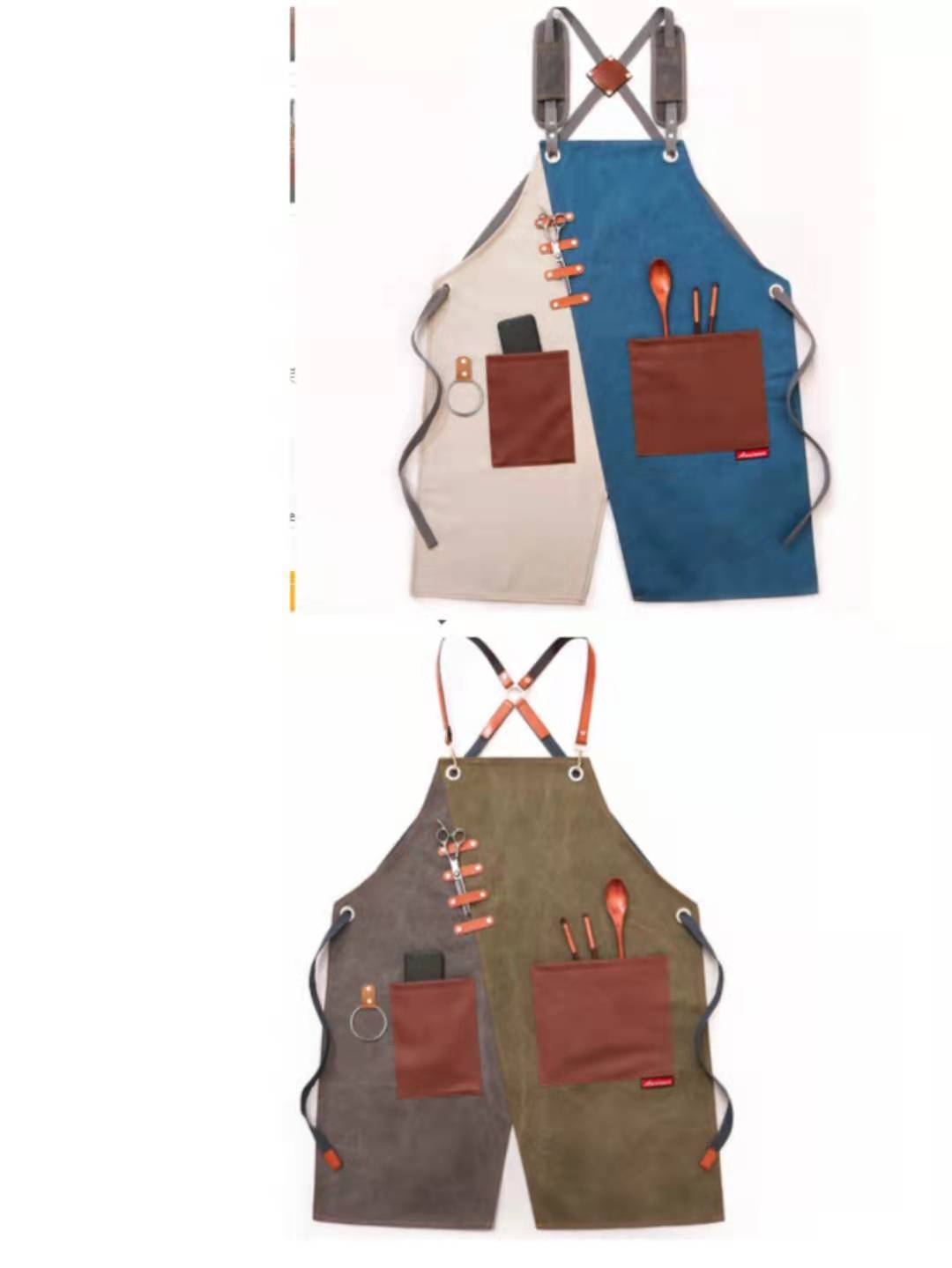 Tablier de travail. Vêtement de travail imprimé en denim. Tablier pour hommes et femmes – Image 21