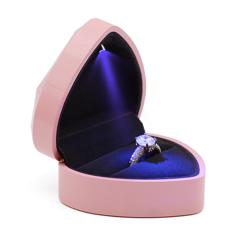 Boîte à bagues de mariage et de fiançailles avec lumière. Boîte de rangement de bagues – Image 4