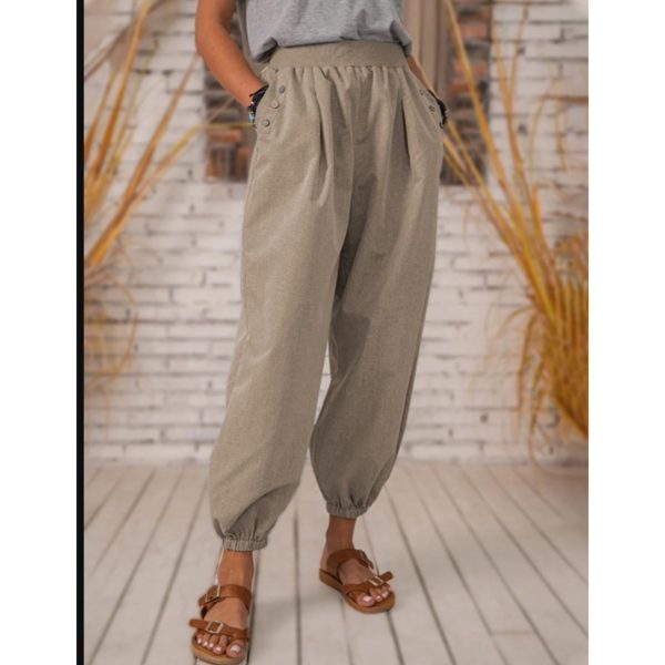 Pantalon en coton et polyester avec poches Bloomers décontractées pour femmes – Image 5