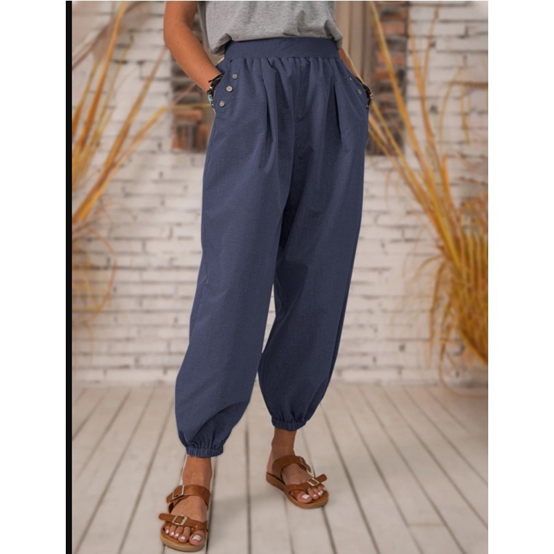 Pantalon en coton et polyester avec poches Bloomers décontractées pour femmes – Image 4