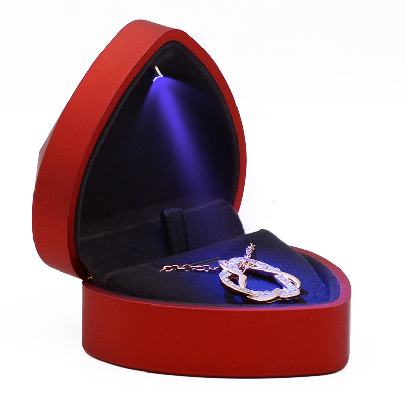 Boîte à bagues de mariage et de fiançailles avec lumière. Boîte de rangement de bagues – Image 2