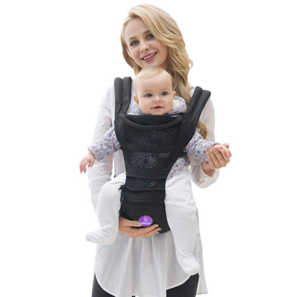 Porte-bébé respirant avec tabouret de taille. Porte-bébé multifonctionnel pour maman-bébé – Image 4