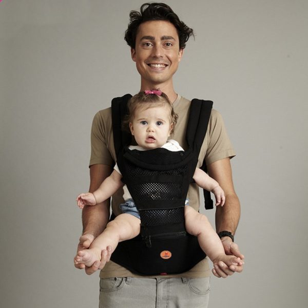 Porte-bébé respirant avec tabouret de taille. Porte-bébé multifonctionnel pour maman-bébé – Image 3